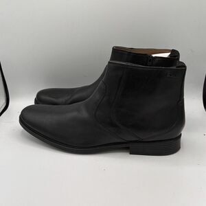 Clarks Men's Whiddon Zip Waterproof Black Leather Sz 14M